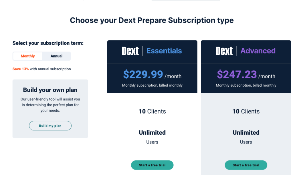 Dext Pricing